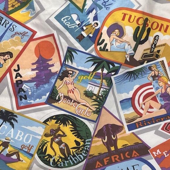 LOUDMOUTH Golf Postcard Skort w/ Liner Shorts Womens 12 Retro World Cities Skirt - Picture 3 of 11